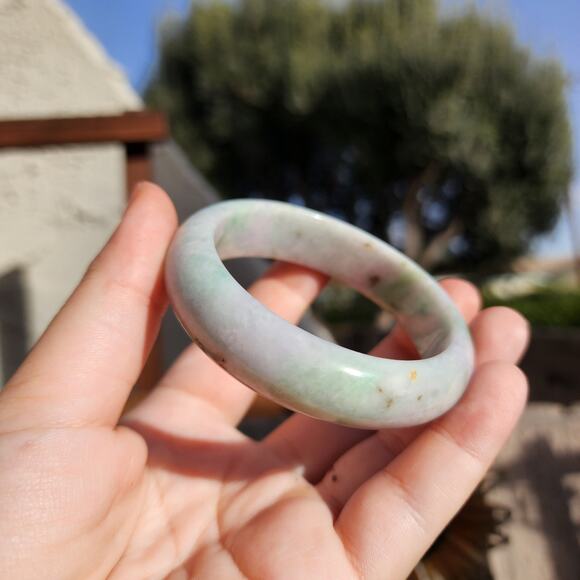 Jadeite Jade Bangle Green Natural Semi Translucent 360ct Myanmar Burma Bracelet - Picture 11 of 17